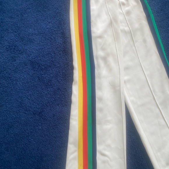Lisa Perry XO Barney’s New York size 2 white pants with multi colored stripes - Picture 1 of 9